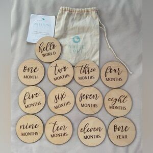 Handcrafted Birch Wood Monthly Milestone Discs